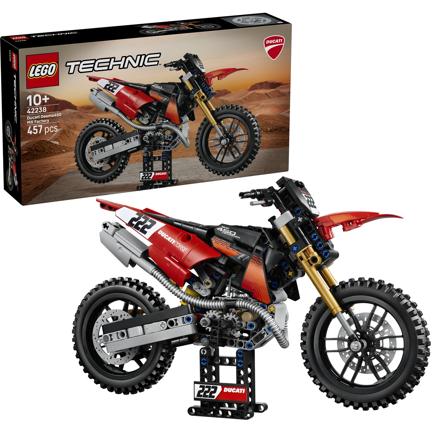 LEGO Ducati Desmo450 MX Factory Motorcycle Technic Building Block