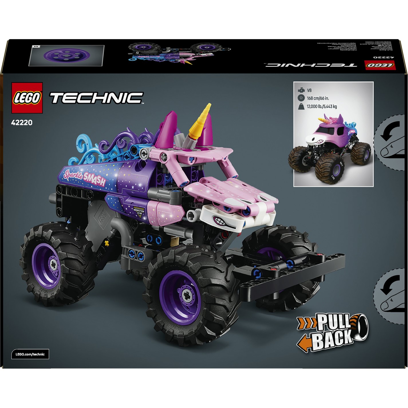 LEGO Technic Monster Jam Sparkle Smash Pull-Back Toy 42220
