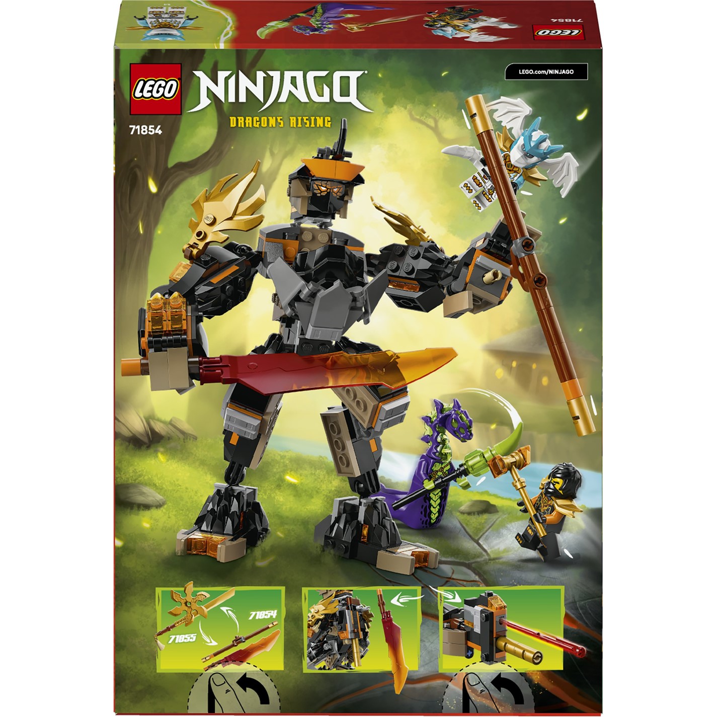LEGO NINJAGO Cole's Mission Mech & Dragon Zane Toy 71854