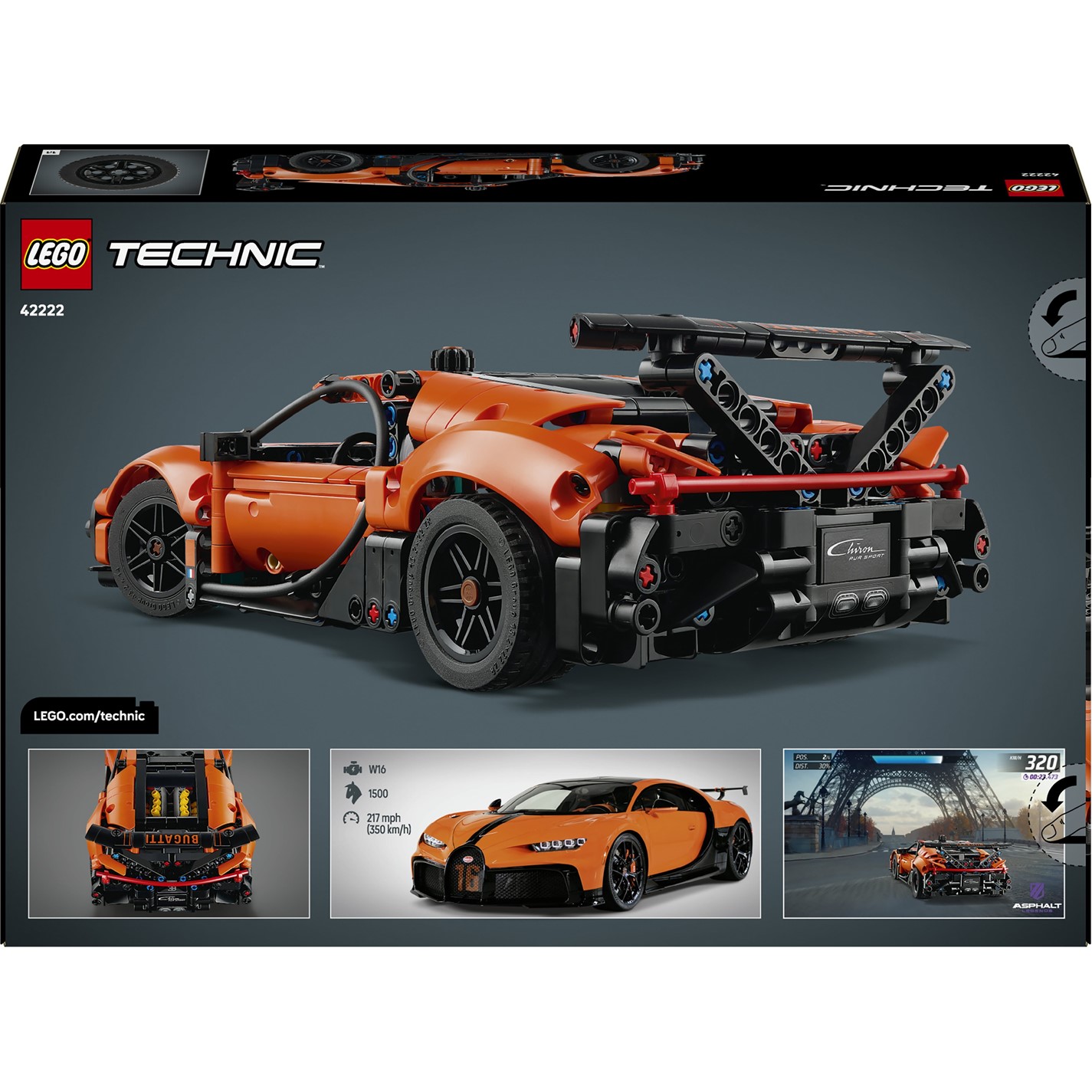 LEGO Technic Bugatti Chiron Pur Sport Hypercar Toy 42222