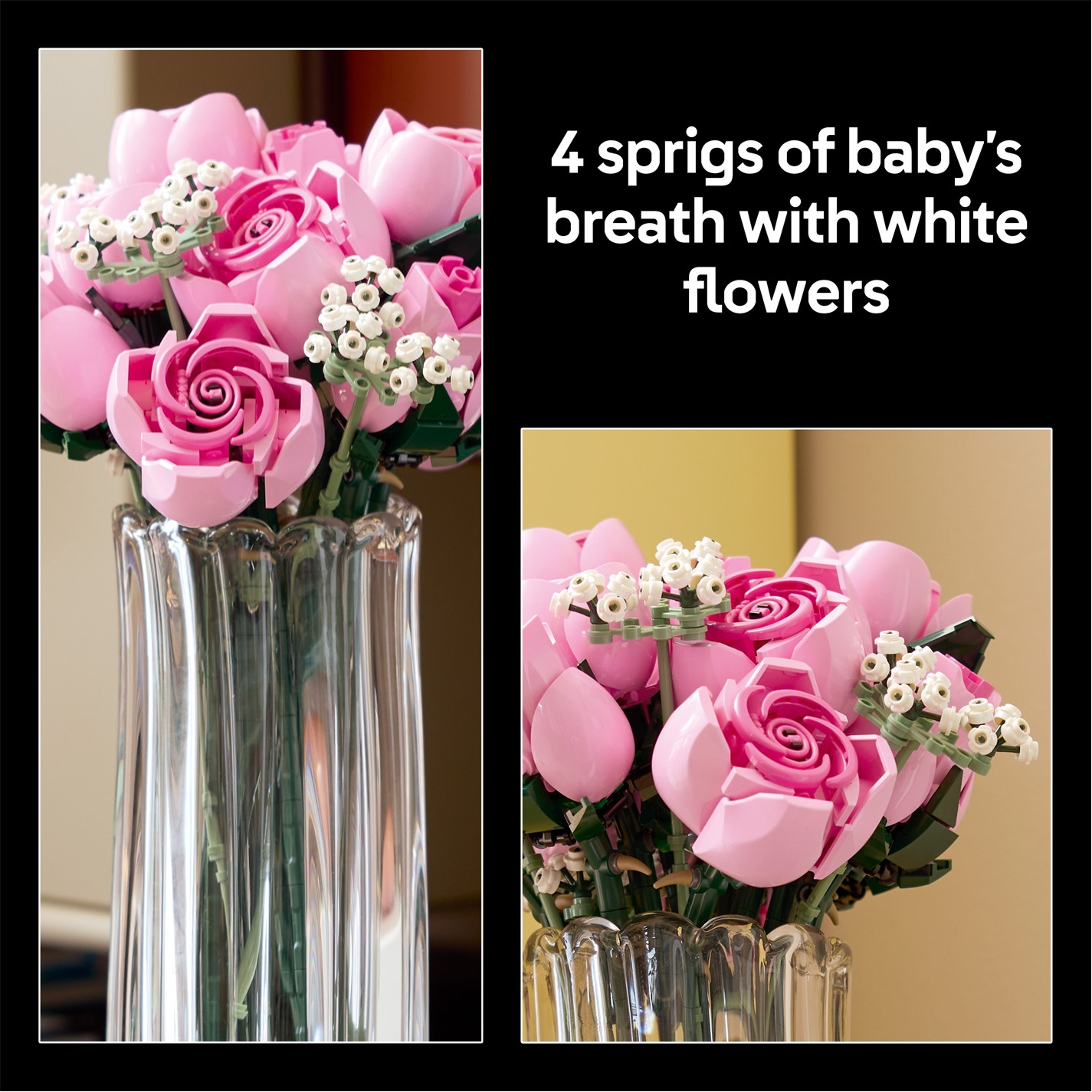 LEGO | Botanicals Bouquet of Pink Roses Faux Flowers Set 10374