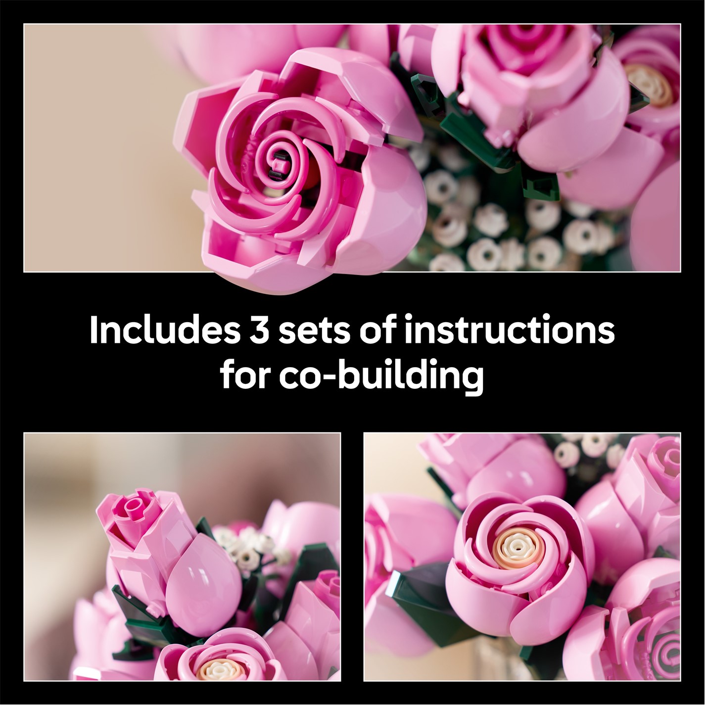 LEGO | Botanicals Bouquet of Pink Roses Faux Flowers Set 10374