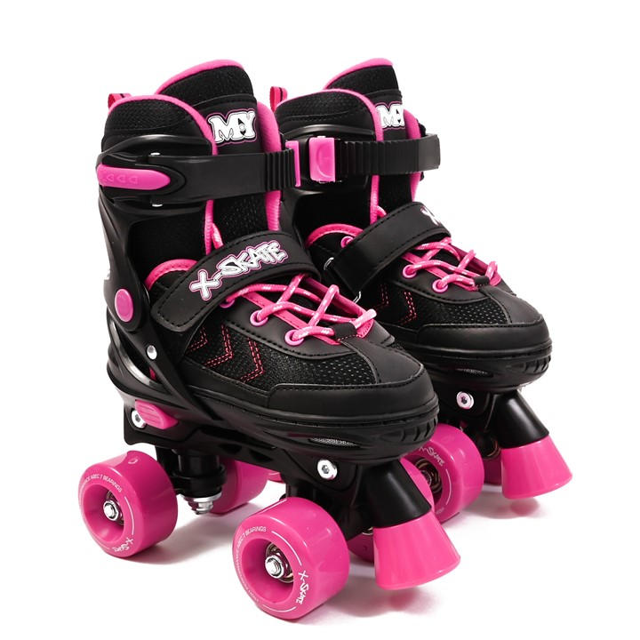 Planet Direct Boys Pink .y X-Skate Adjustable Quad Roller Skates in Size M, Sports Direct