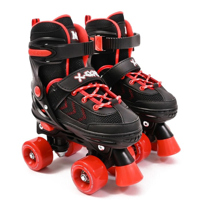 Planet Direct Boys Red .y X-Skate Adjustable Quad Roller Skates in Size M, Sports Direct