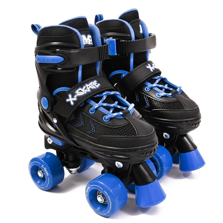 Planet Direct Boys Blue .y X-Skate Adjustable Quad Roller Skates in Size M, Sports Direct