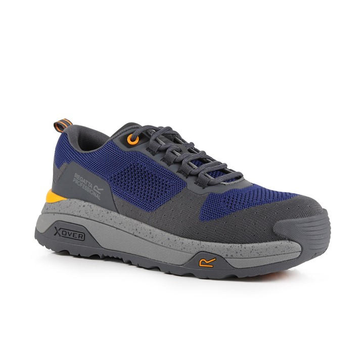 Regatta  Twilight Blue Gun Metal Mens Crossfort Safety Trainers in Size 6, Sports Direct
