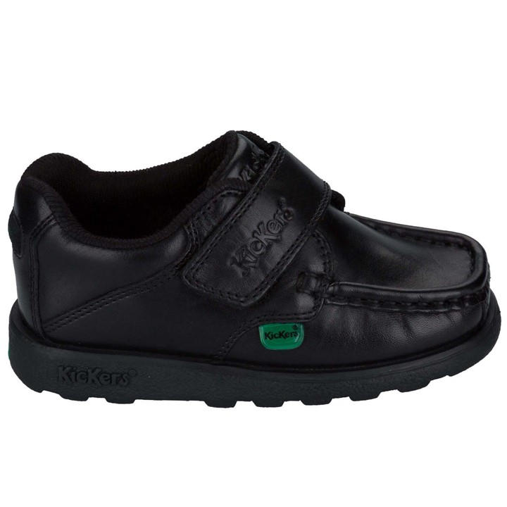 Kickers Boys Black Fragma Strap Shoe 6 Infant