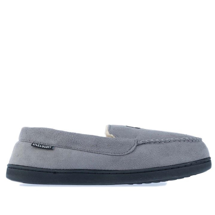 Lyle And Scott Men's Grey Aspen Moccasin Slipper in Size 7, Sports Direct