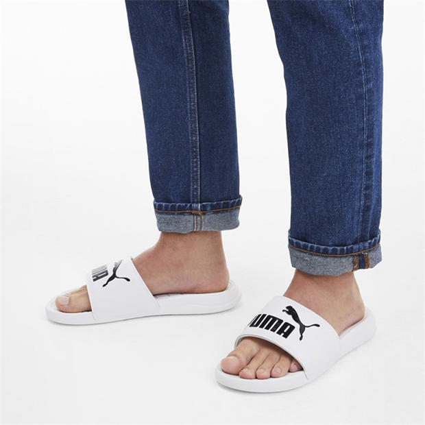 White - Puma - Adults Popcat Logo Sliders