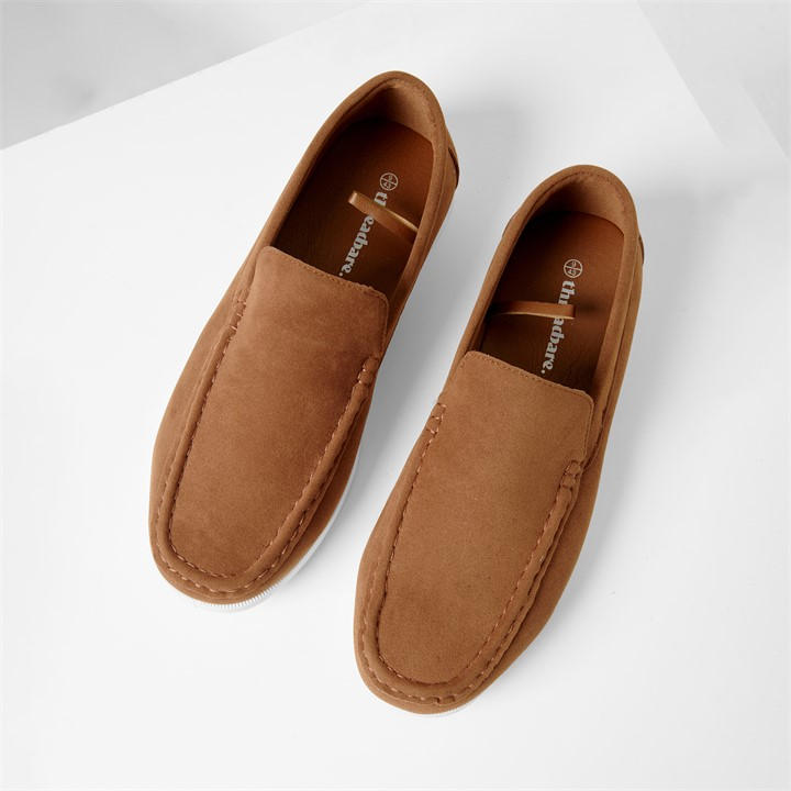 Threadbare Men's Brown Faux Suede Slip On Loafers in Size 9, Sports Direct