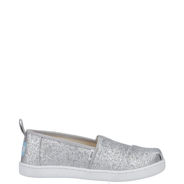 Toms Girls Silver Alpargata Shoes in Size 2, Sports Direct