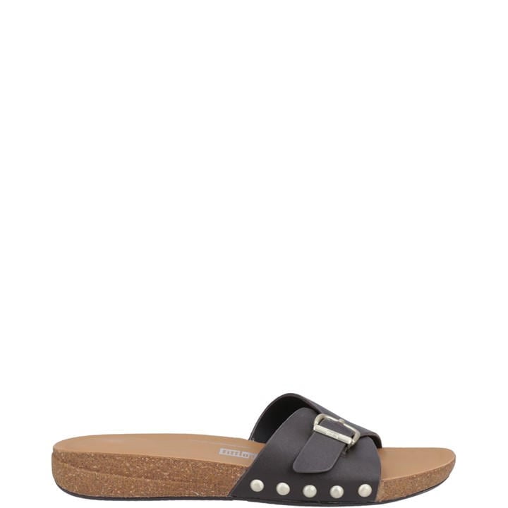 Fitflop Women's Brown Iqushion Adjustable Buckle Slides in Size 7, Sports Direct