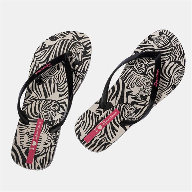 Beige Black - Ipanema - Animal Print VI Fem Flip Flops