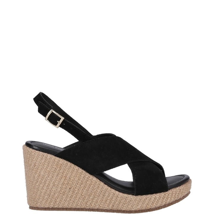 Hush Puppies Women's Black Perrie Wedge Sandal in Size 6, Sports Direct