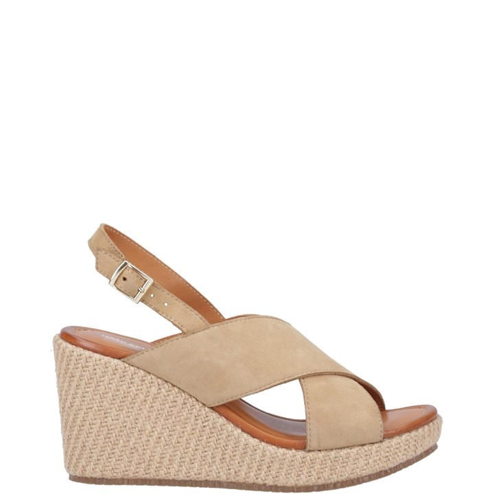 Hush Puppies Women's Beige Perrie Wedge Sandal in Size 5, Sports Direct