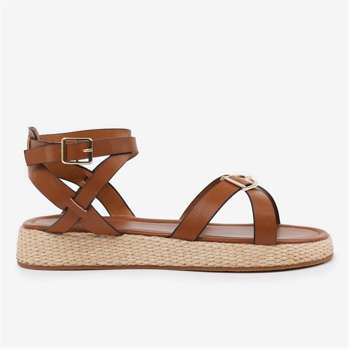 Wheres That From Women's Brown Tan Pu Alora Cross-Over Buckle S in Size 8, Sports Direct