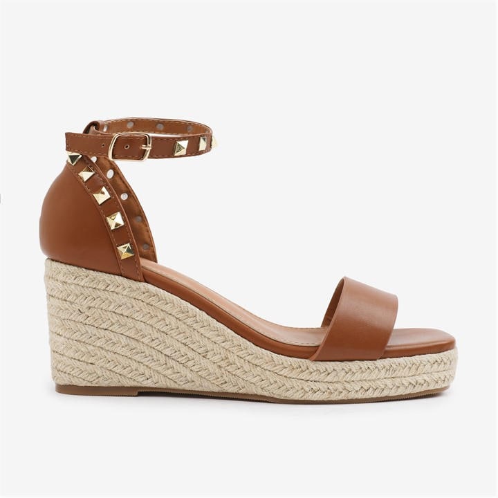 Wheres That From Women's Brown Tanpu Presley Wide-Fit Wedge San Size 7