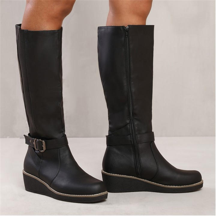 Wheres That From Women's Black Ayleen Knee High Boots In Size 5
