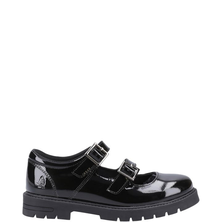 Hush Puppies Girls Black Ella Patent  Shoe in Size 1, Sports Direct