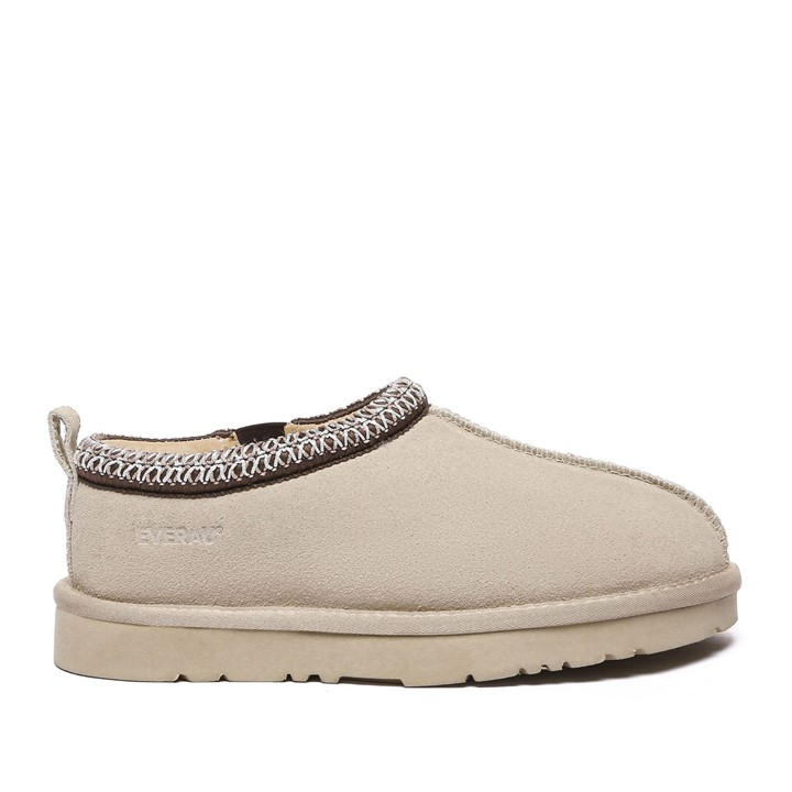 Everau Women's Beige Wigeon Leather Slippers Size 5