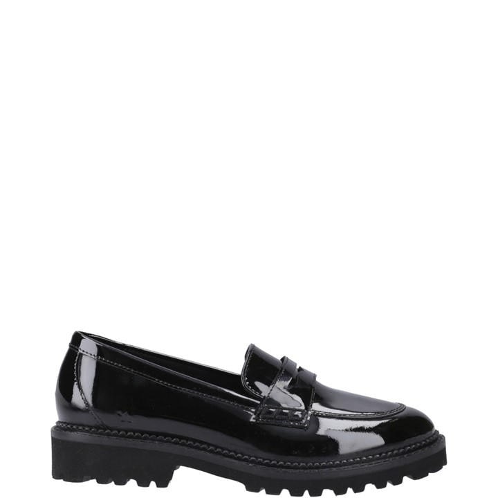 Hush Puppies Girls Black Grazia Loafer Patent Jnr in Size 2, Sports Direct