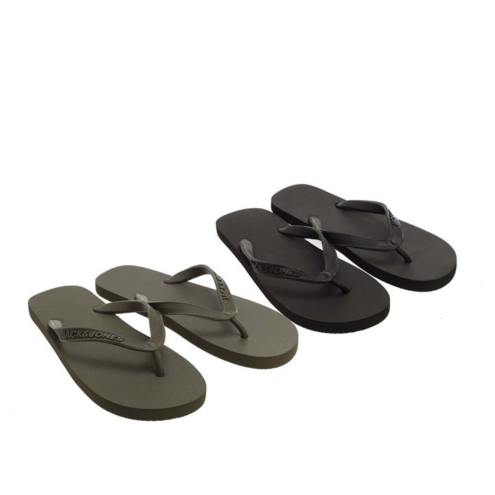 Jack And Jones Men's Black 2 Pack Basic Eva Flip Flops Size 12-13