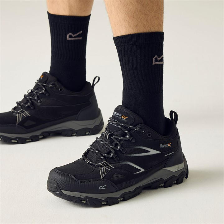 Regatta Men's Black Holcombe Low Iii Walking Shoes Size 9.5