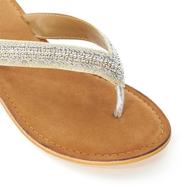 Kollane - Dune London - Labyrinth Beaded Toe Post Sandals