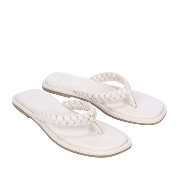 Ecru - Dune London - Loxx Plait Toe Post Sandals