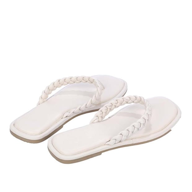 Ecru - Dune London - Loxx Plait Toe Post Sandals