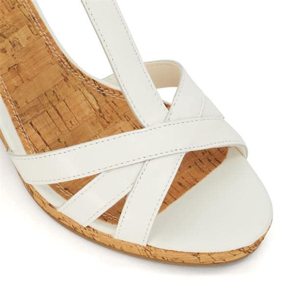 Biały - Dune London - Keep T-Bar Wedge Sandals
