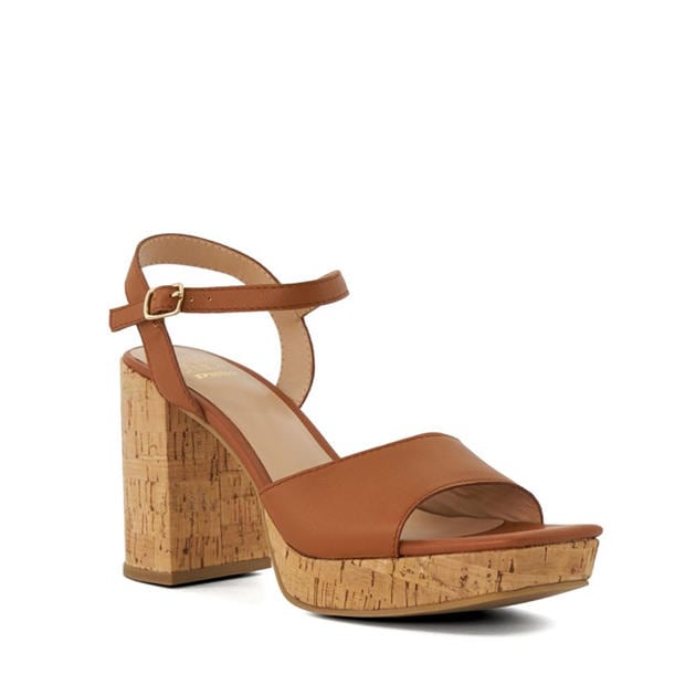 Hnědá - Dune London - Jacuzzi Platform Block Heel Sandals