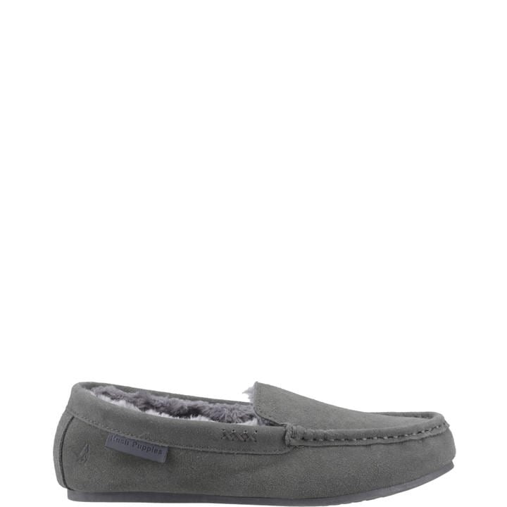 Hush Puppies Annie Women's Suede Slippers in Grey, UK Size 4, Comfortable Memory Foam Footbed and Faux Fur Lining for Indoor Relaxation - Image 3