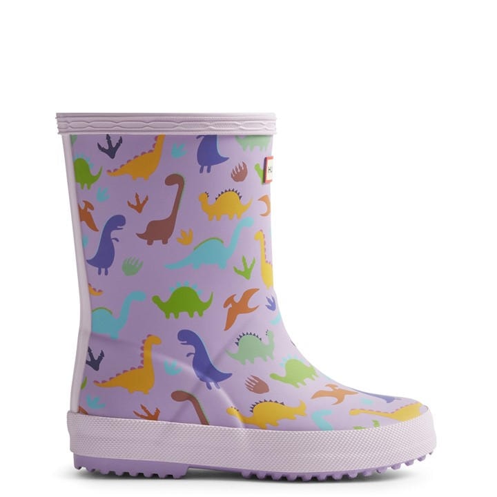 Hunter Girls Purple Kids Dinosaur Boot in Size 1, Sports Direct