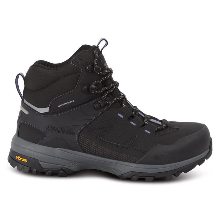Regatta Women's Blk/Lilacblm Regen Waterproof Isotex Boots in Size XS, Sports Direct