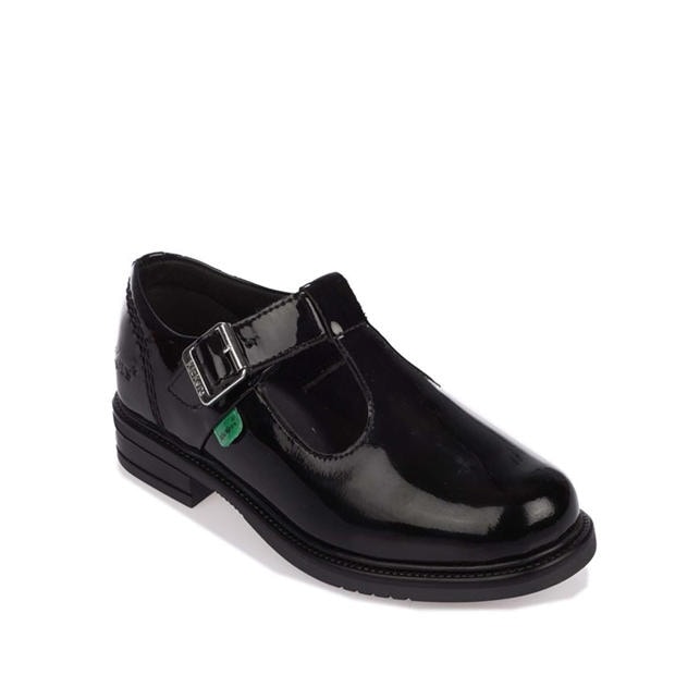 Juoda - Kickers - Childrens Lach T Bar Patent Shoe