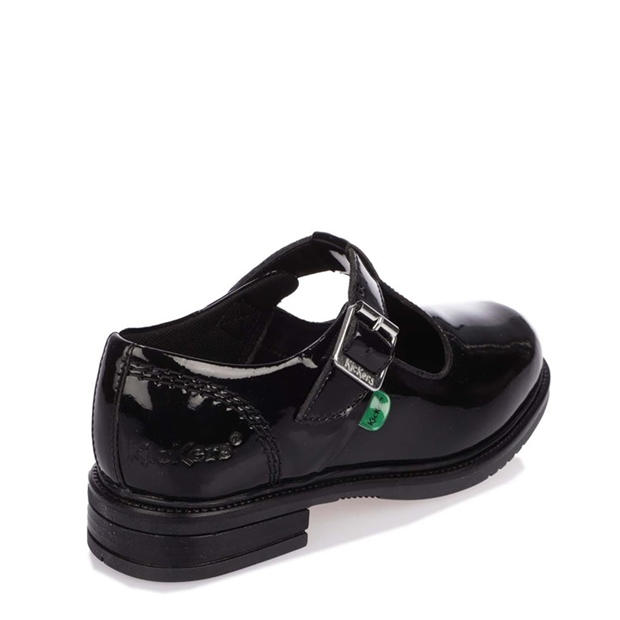 Juoda - Kickers - Childrens Lach T Bar Patent Shoe