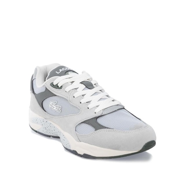 Grey - Lacoste - Storm 96 Vintage Leather Trainers