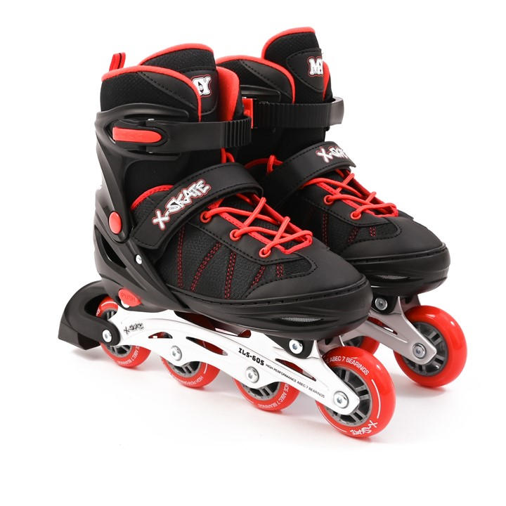 Planet Direct Boys Red M.y X-Skate Adjustable Inline Roller Skates With B in Size L, Sports Direct