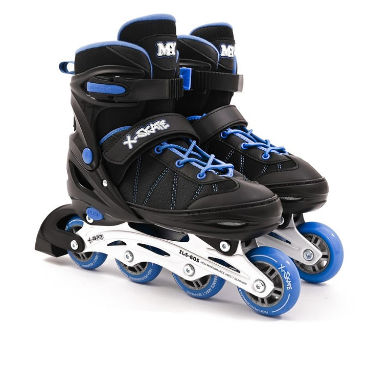 Planet Direct Boys Blue M.y X-Skate Adjustable Inline Roller Skates With B in Size L, Sports Direct