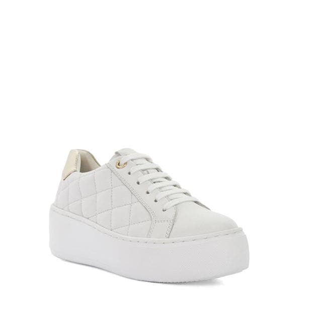 White - Dune London - Elizas Quilted Wedge Heel Trainers