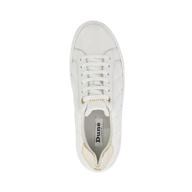 White - Dune London - Elizas Quilted Wedge Heel Trainers