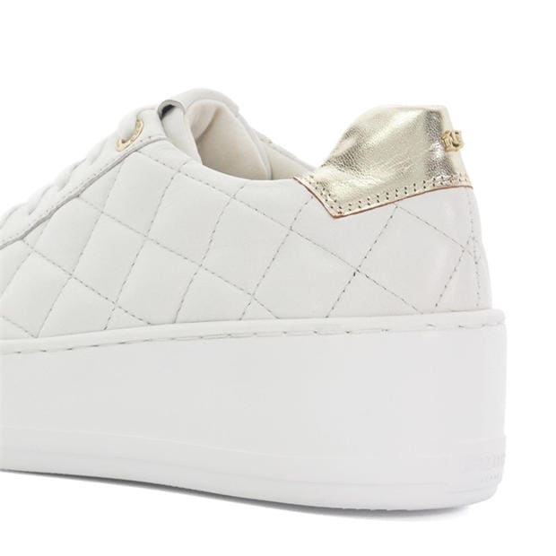 White - Dune London - Elizas Quilted Wedge Heel Trainers