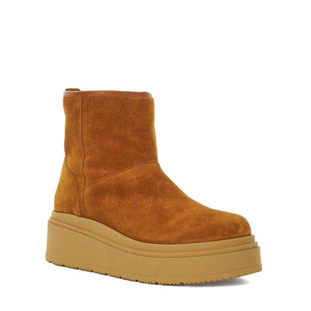 Tan - Dune London - Podsey Faux Shearling Lined Platform Boots
