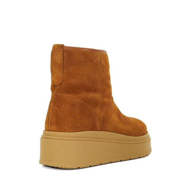 Tan - Dune London - Podsey Faux Shearling Lined Platform Boots