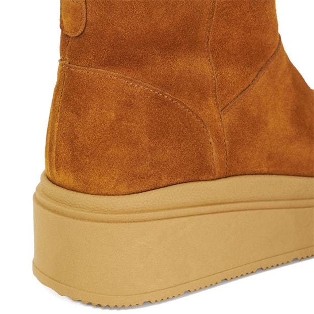 Tan - Dune London - Podsey Faux Shearling Lined Platform Boots