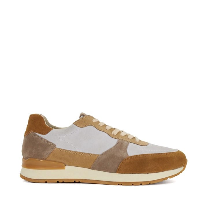 Dune London Men's Beige Treaty Textured Lace Up Trainers