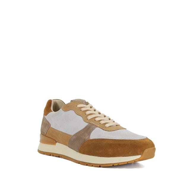 Taupe - Dune London - Treaty Textured Lace Up Trainers