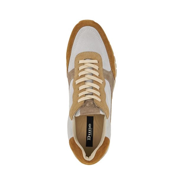 Taupe - Dune London - Treaty Textured Lace Up Trainers