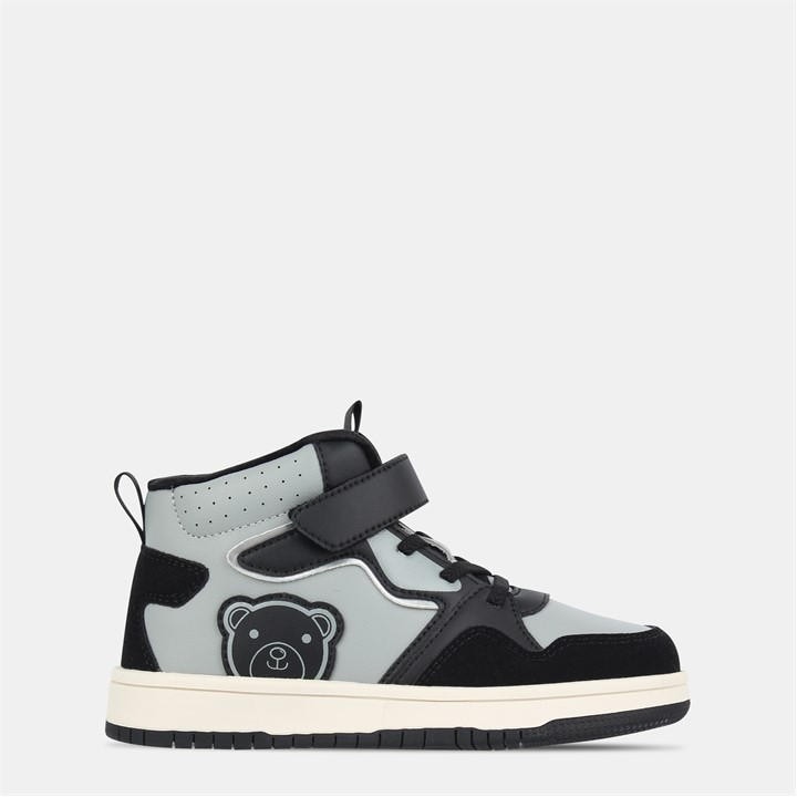 Fabric Boys Black Kids' Bear Hook And Loop High-Top Trainers in Size C13, Sports Direct